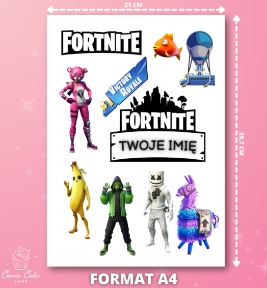 Wydruk Cukrowy Fortnite + Twoje Imię #1