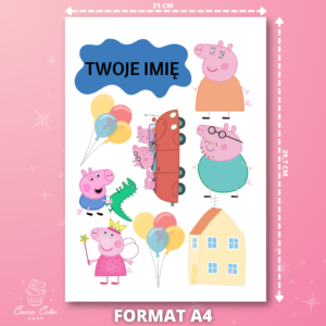Wydruk Cukrowy Świnka Peppa + Twoje Imię #1
