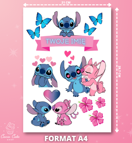 Wydruk Cukrowy  Stich + Twoje Imię #2